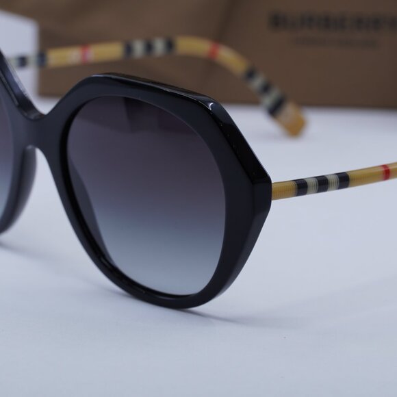 Burberry BE4375 38538G Square Sunglasses - Black/Check Brown/Grey main image 6